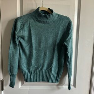 J Crew | 100% Cashmere Mock Neck Long Sleeve Sweater Teal Size XS